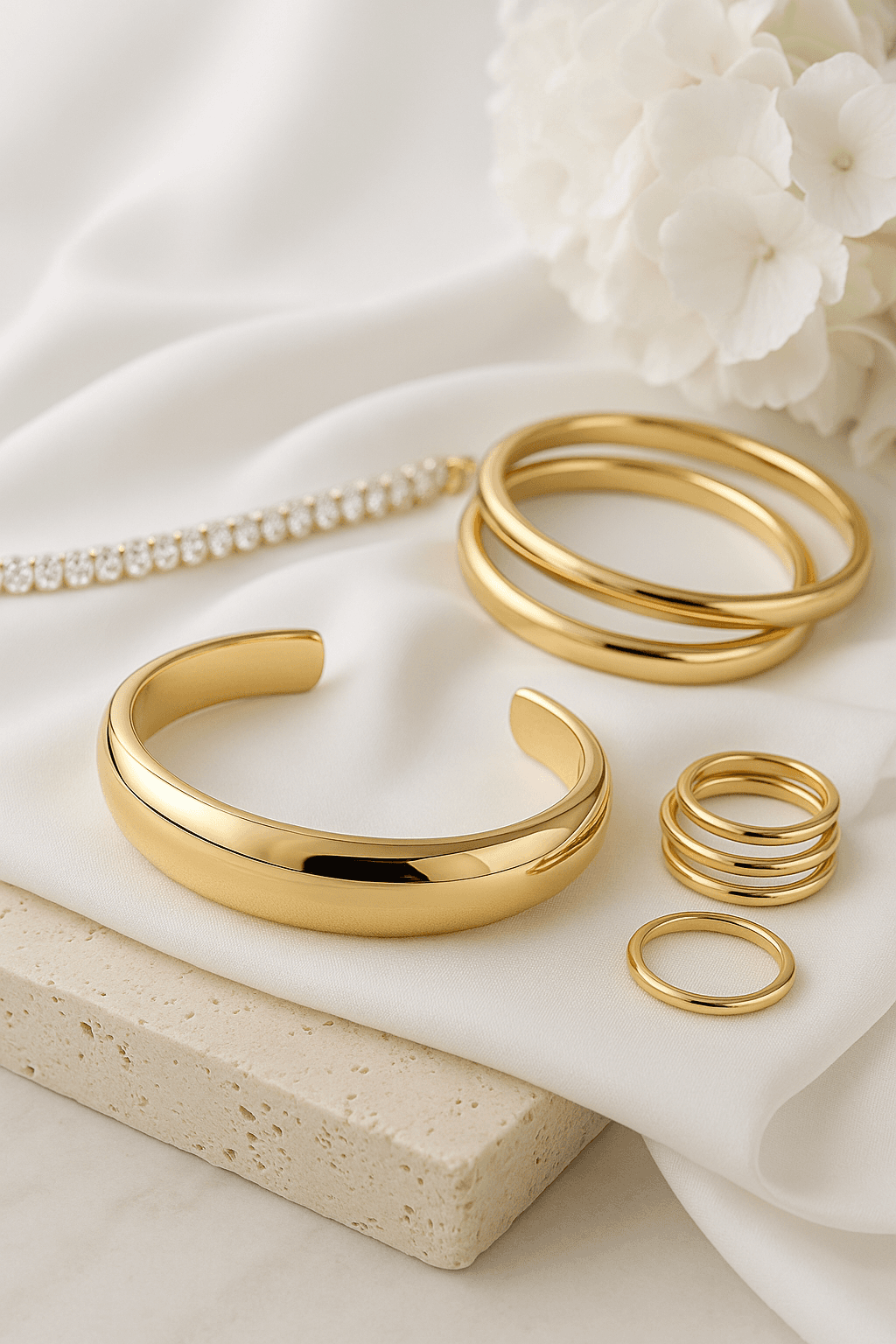 24K Pure Gold Cuff Bracelet
