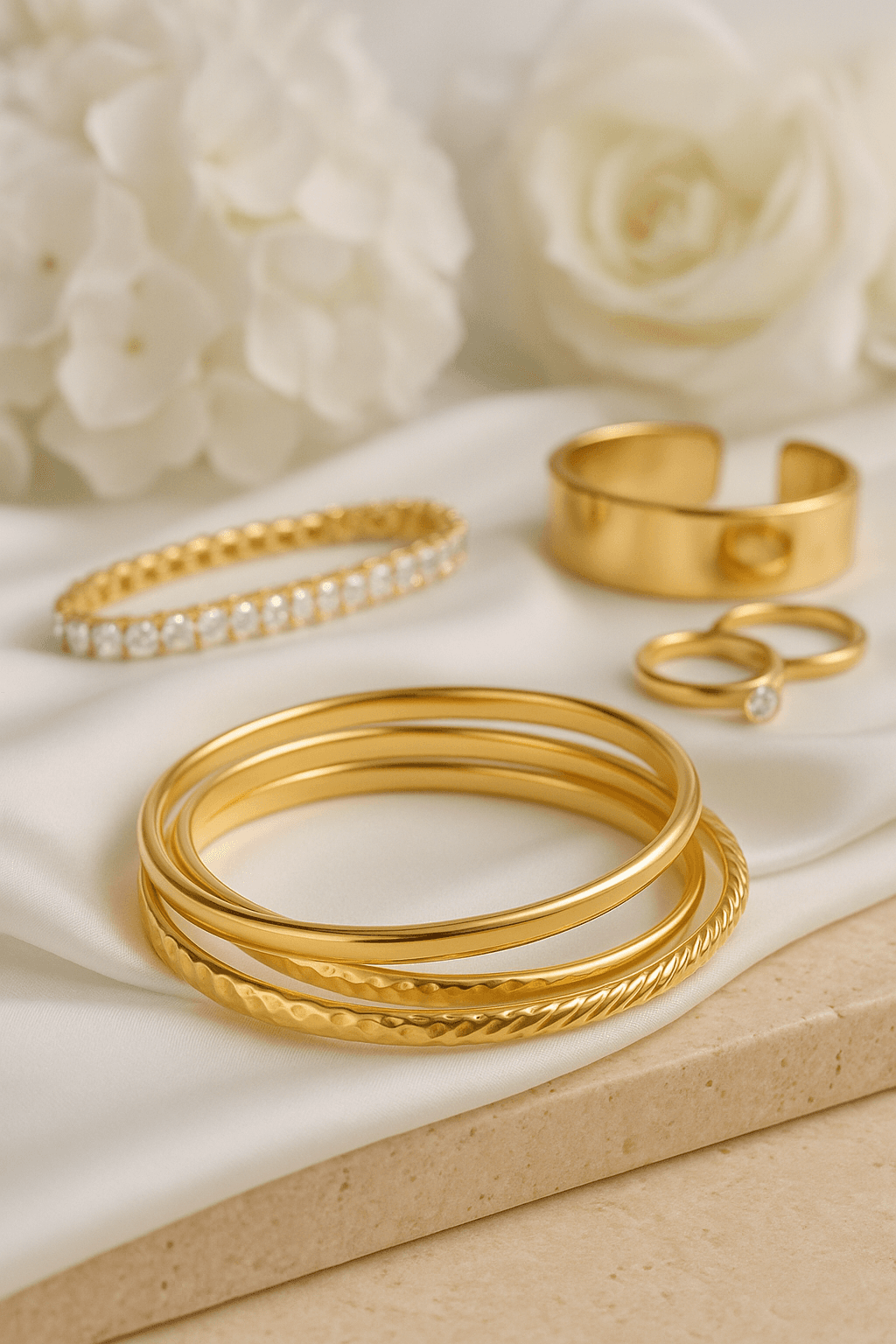 Gold Bangle Bracelet Set