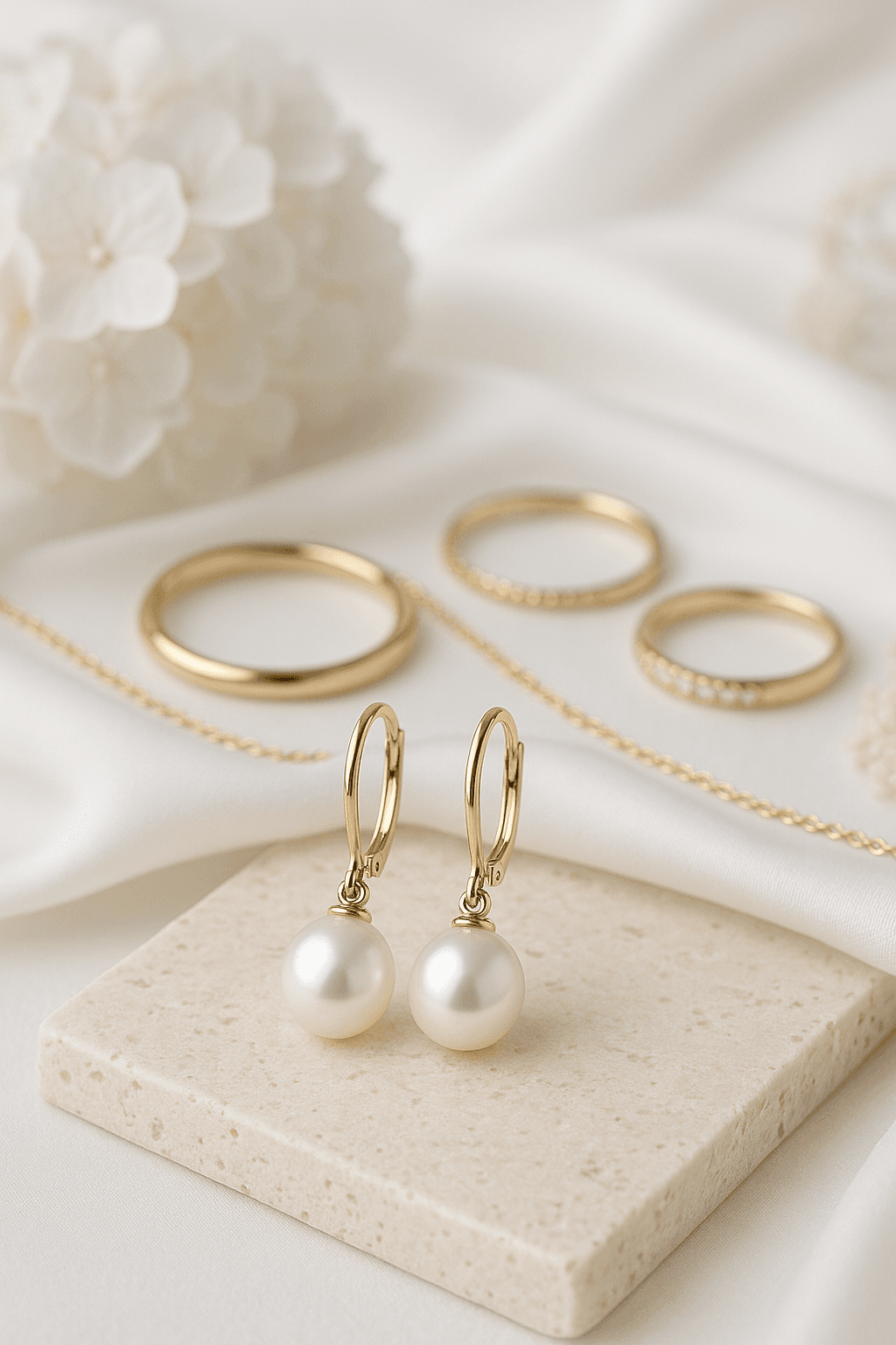 Pearl & Gold Drop Earrings