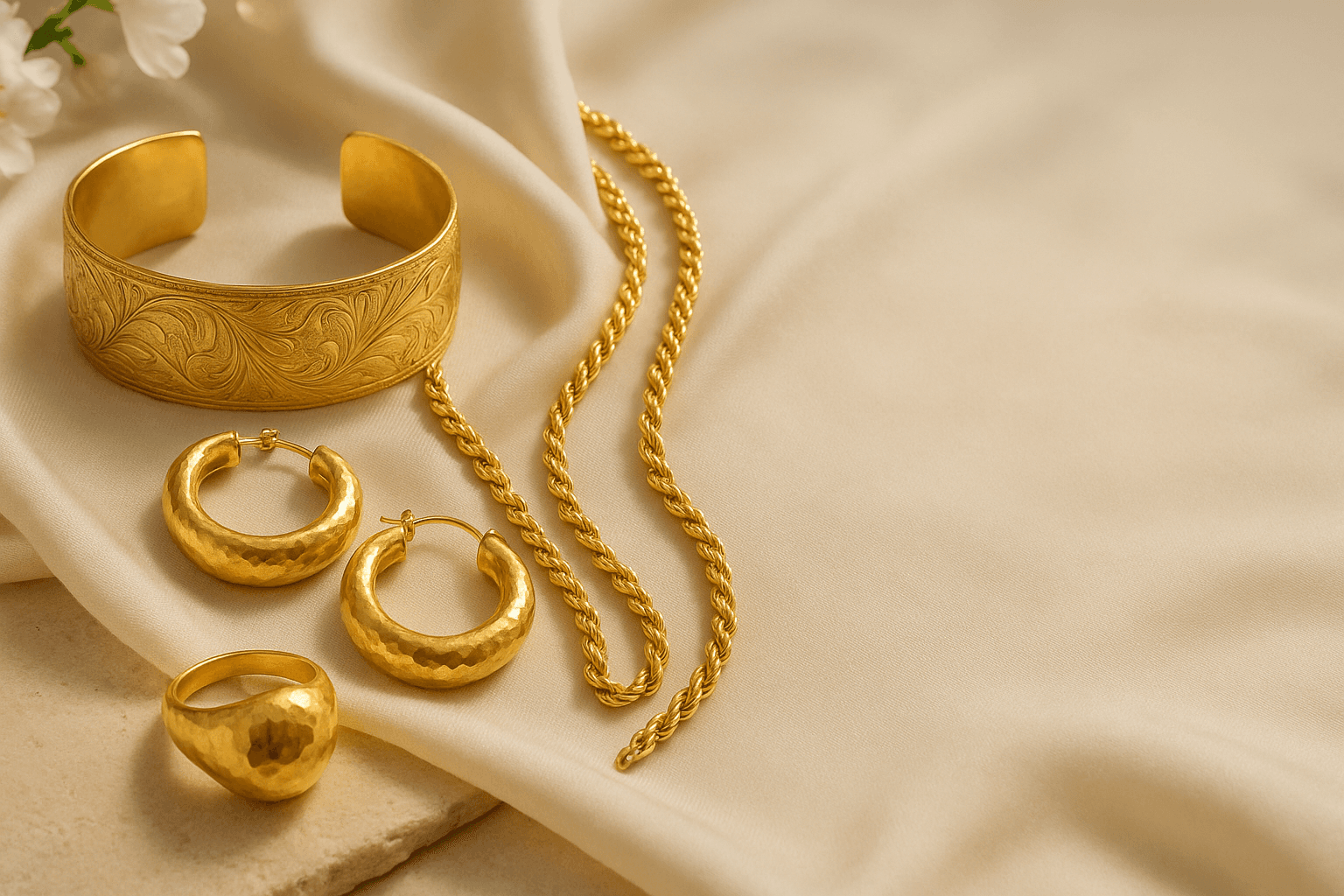 Handcrafted pure gold jewelry