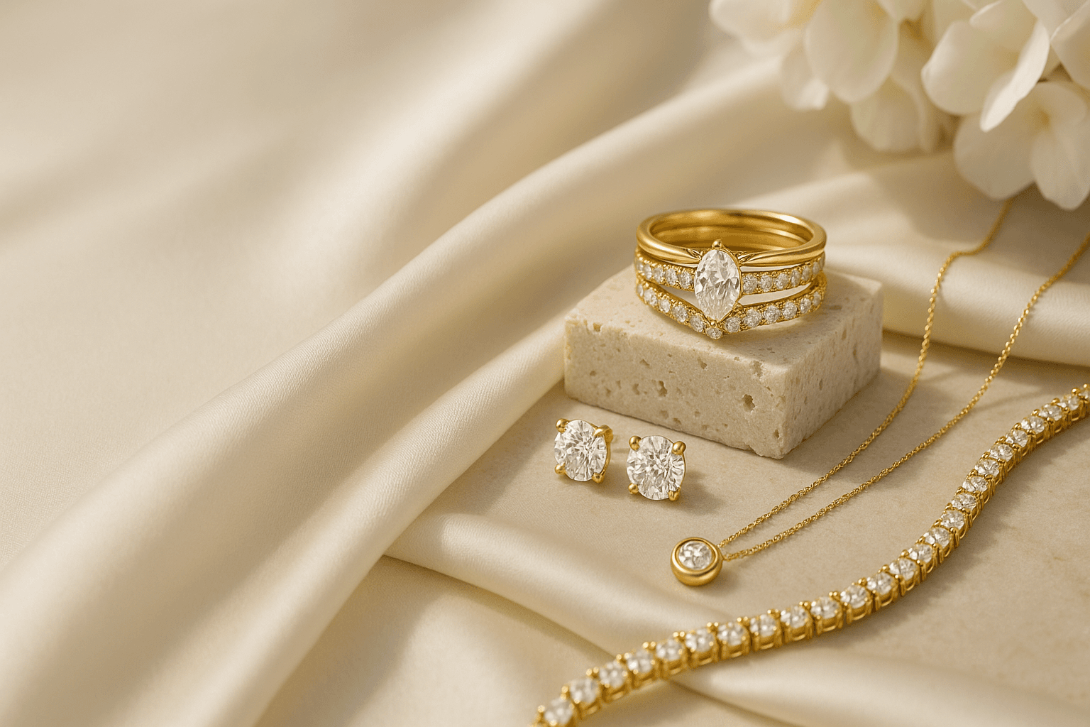 Gold jewelry set on sale